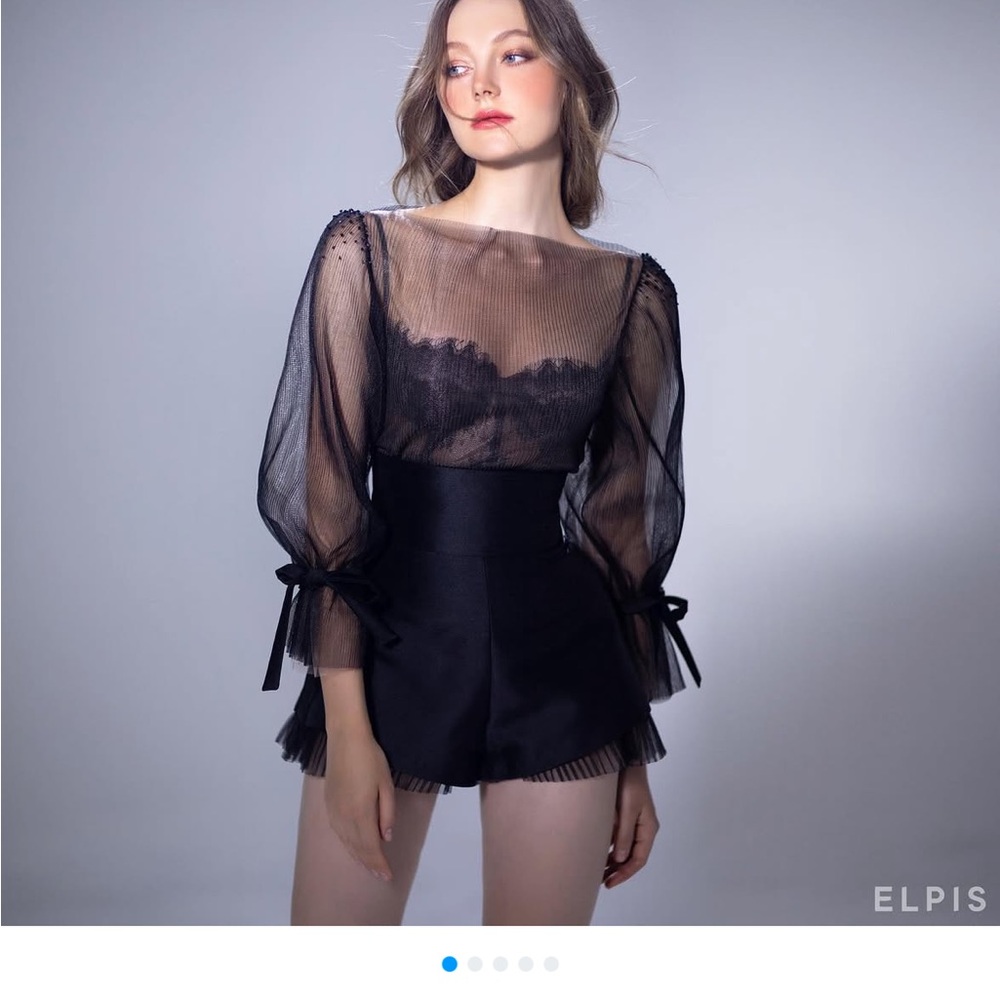 Elegant elpis Black Sheer Top